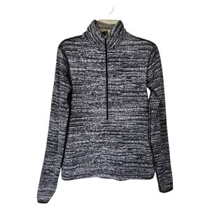 Nike Pro Dri-Fit Half Zip Black White Gray Print Pullover Size Medium